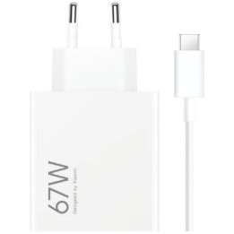 CARGADOR DE PARED XIAOMI HYPERCHARGE COMBO 67W USB-A + CABLE WHITE