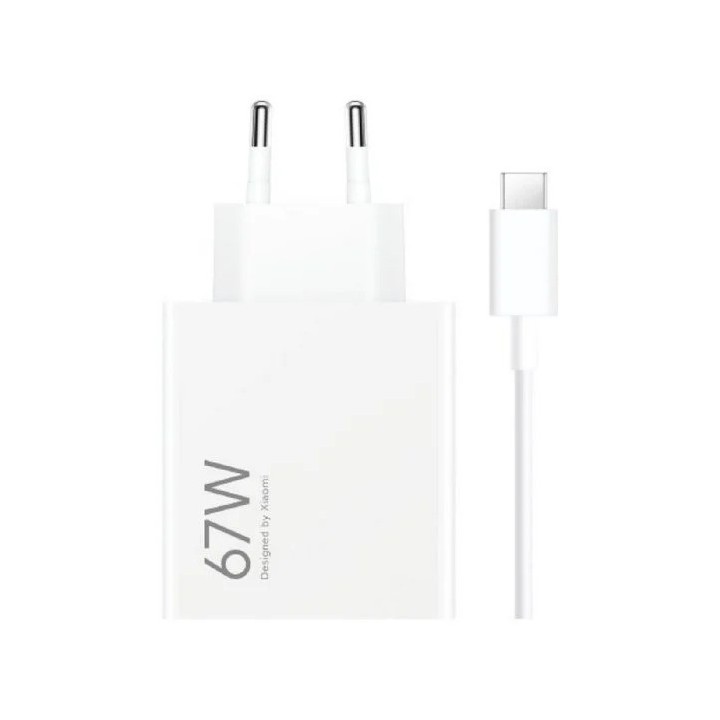 CARGADOR DE PARED XIAOMI HYPERCHARGE COMBO 67W USB-A + CABLE WHITE