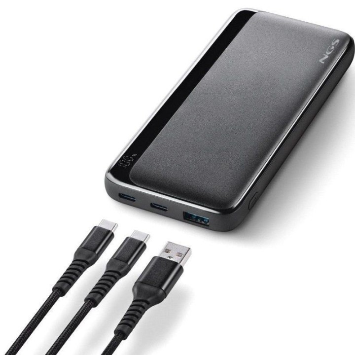 POWERBANK NGS QUIZ20 10000MAH 22.5W USB-A/USB-C LED BLACK