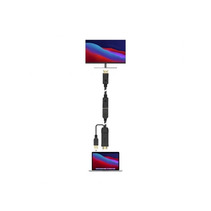 CABLE CONVERSOR 4K AISENS HDMI/MACHO - DISPLAYPORT/HEMBRA 10W 10CM BLACK