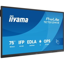 iiyama TE7512MIS-B4AG pantalla de señalización Pantalla plana para señalización digital 165,1 cm (65") LCD Wifi 400 cd / m² 4K