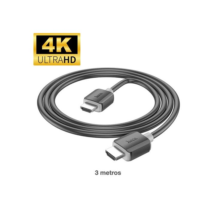 Cable HDTV 2.0 4K 3 m Hoco US08 Negro