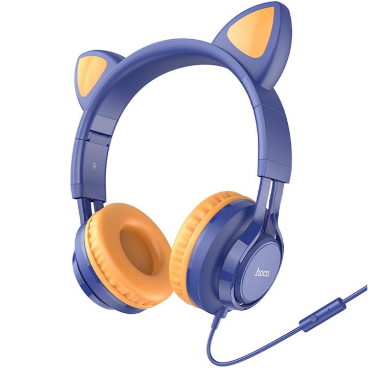 Hoco W36 Cat Auricular con Micrófono Azul/Naranja