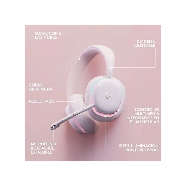 AURICULARES + MICROFONO LOGITECH GAMING G735 WIRELESS DTS 7.1 DOLBY ATMOS WHITE