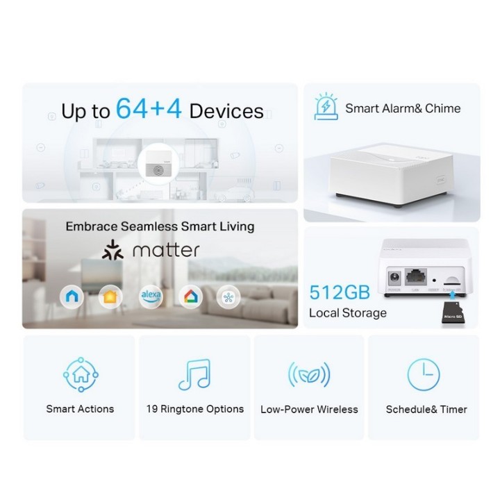 HUB INTELIGENTE TP-LINK TAPO H200 ALARMA/TIMBRE MICROSD