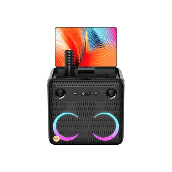 Ikarao Break X2 Altavoz Karaoke Recargable con Pantalla 10.1" 600W y 2 Micros