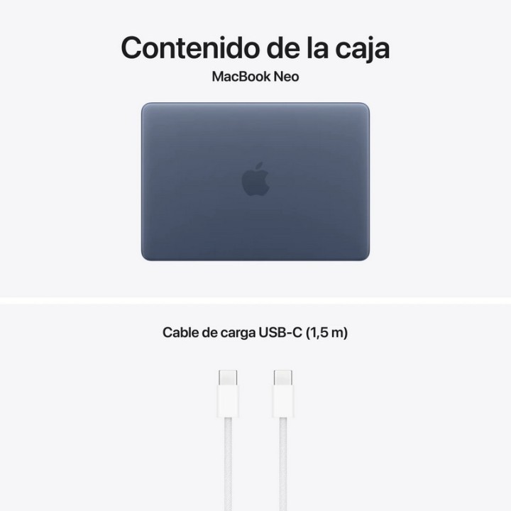 PORTATIL APPLE MACBOOK NEO A18 PRO/6-CORE CPU/8GB/SSD512GB/5-CORE GPU/13 TOUCH-ID INDIGO