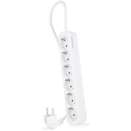 REGLETA NANOCABLE 6 SCHUKOS 1.4M WHITE