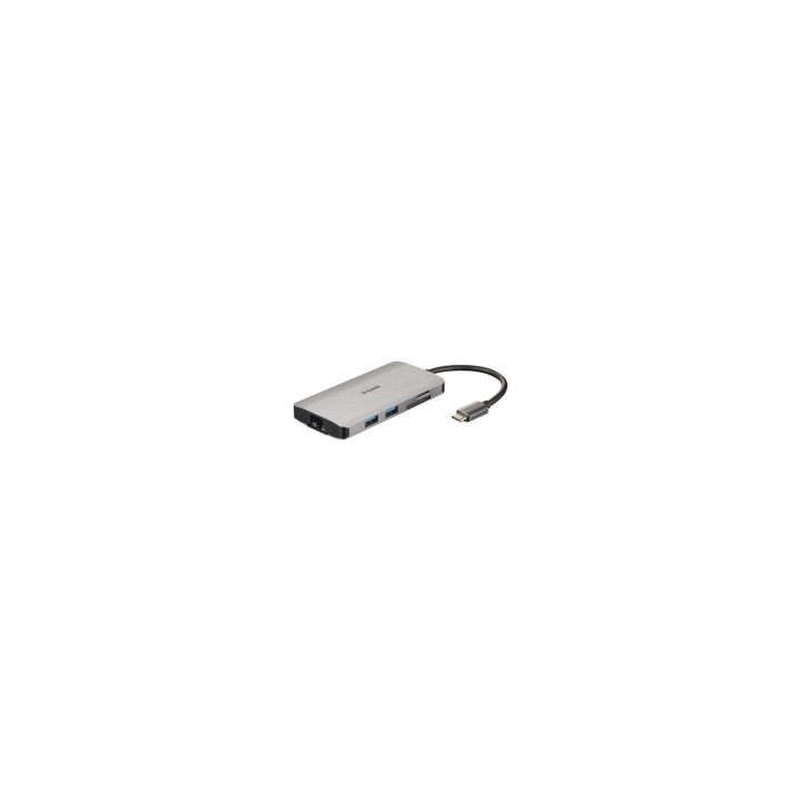 HUB D-LINK USB-TIPO C 8 EN 1 3XUSB 3.0 1XUSB TIPO-C 1XUSB TIPO-C CARGA 1XHDMI 1XRJ45 LECTOR TARJETAS SD MICROSD DUB-M810