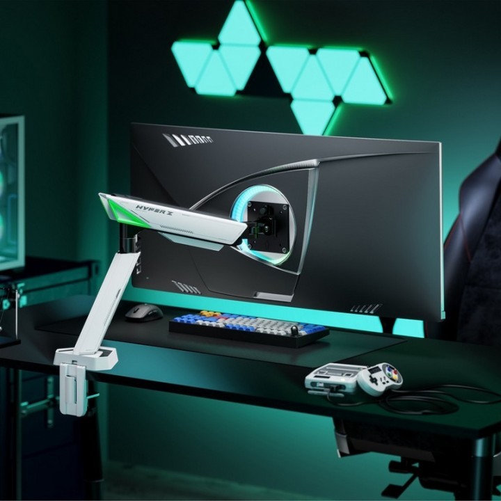 SOPORTE DE MESA GAMING TV/MONITOR AISENS 17 - 49 1 BRAZO GIRATORIO/INCLINABLE HASTA 16KG WHITE