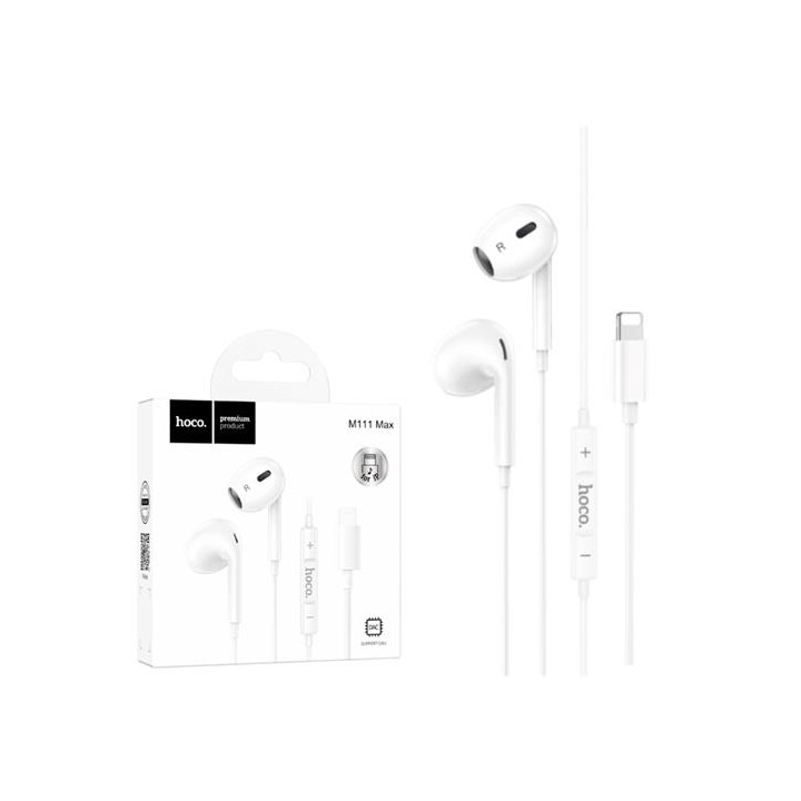 Hoco M111 Auricular Lightning para iPhone Blanco