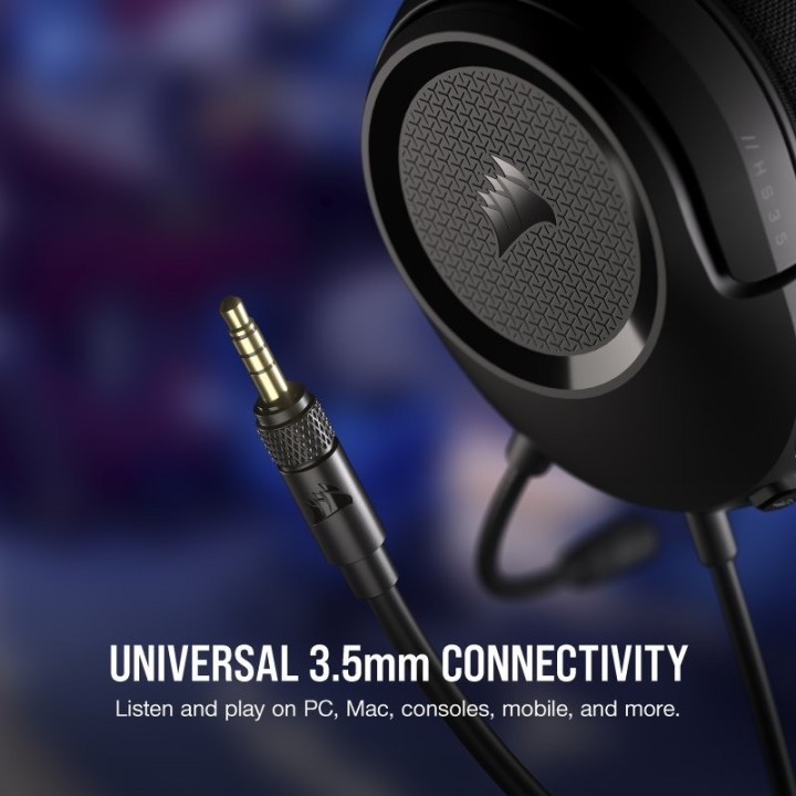 AURICULARES + MICROFONO CORSAIR HS35 USB GAMING HEADSET BLACK