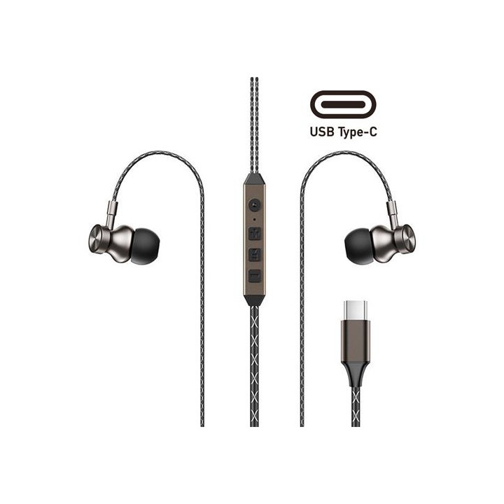 Remax RM-760a Auricular con cableUSB-C con Cancelación de Ruido Tarnish