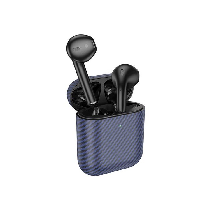 Hoco EW41 Plus True Auricular Inalámbrico Diseño Carbono Azul