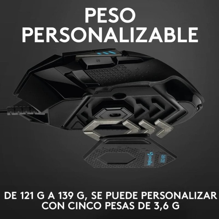 RATON GAMING LOGITECH G502 HERO OPTICO USB RGB BLACK