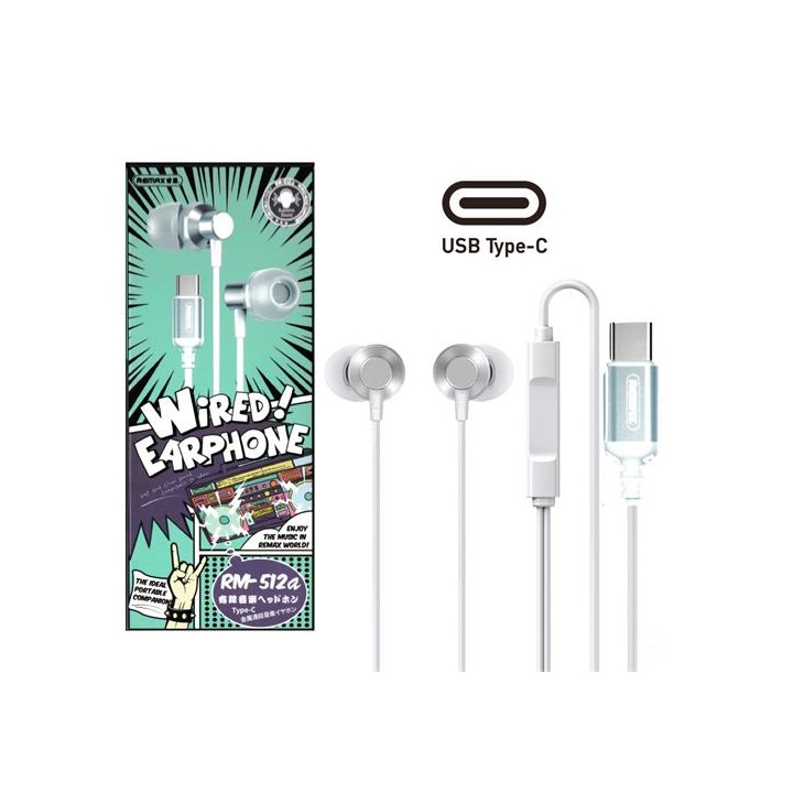 Remax RM-512a Metal Auricular USB-C Digital Blue