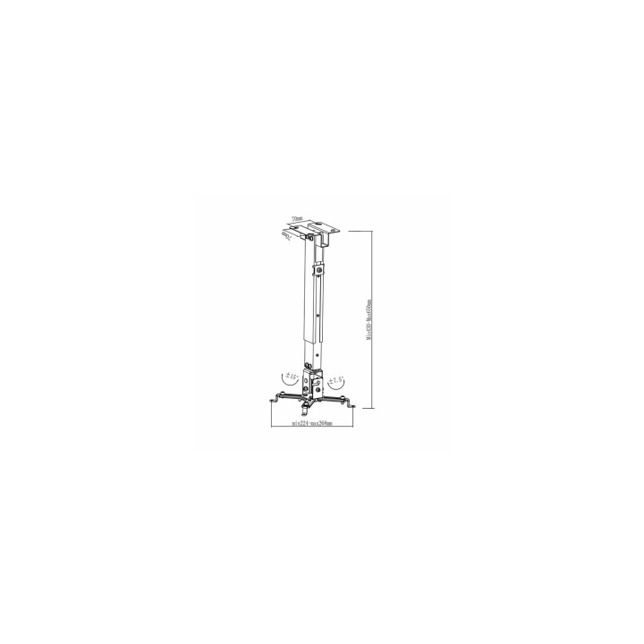 TOOQ PJ2012T-B SOPORTE PROYECTOR UNIVERSAL INCLINABLE TECHO NEGRO