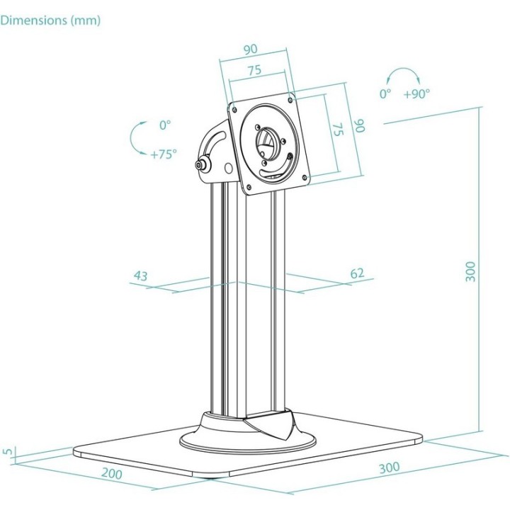 SOPORTE DE MESA TABLET TOOQ TQATC2601-B PARA MARCO ANTIRROBO