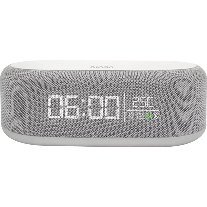 Nasa SPC400 Altavoz Bluetooth con Reloj Alarma y Cargador Inalámbrico