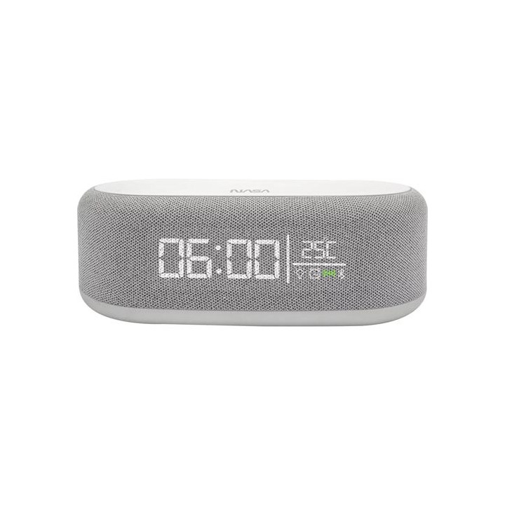 Nasa SPC400 Altavoz Bluetooth con Reloj Alarma y Cargador Inalámbrico