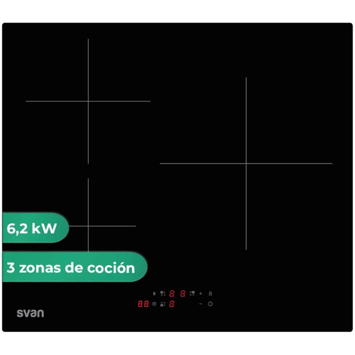 Svan SI3602B Placa Inducción 3F 6200W Cristal