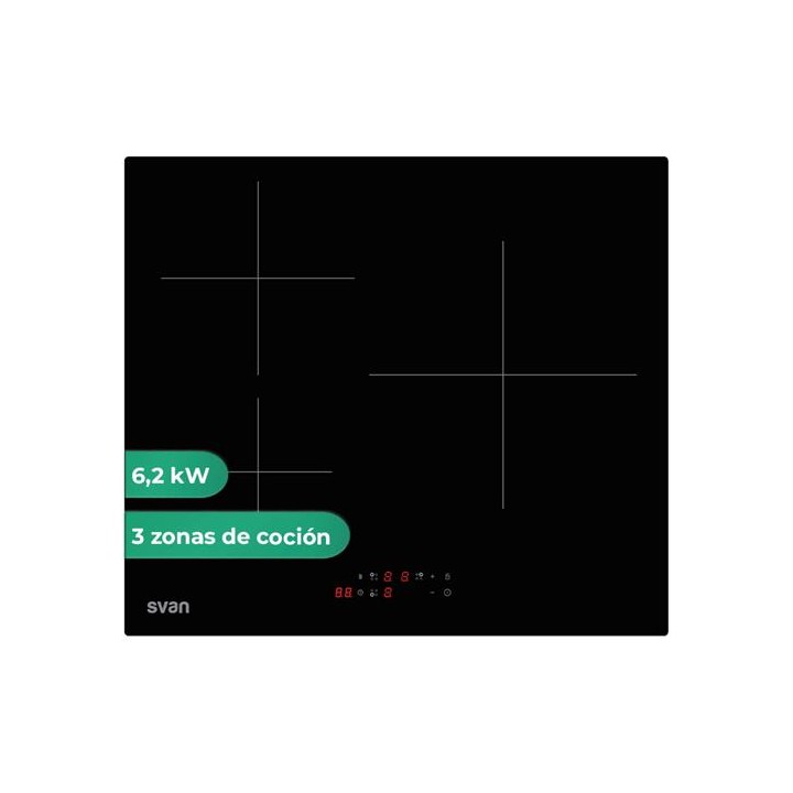 Svan SI3602B Placa Inducción 3F 6200W Cristal