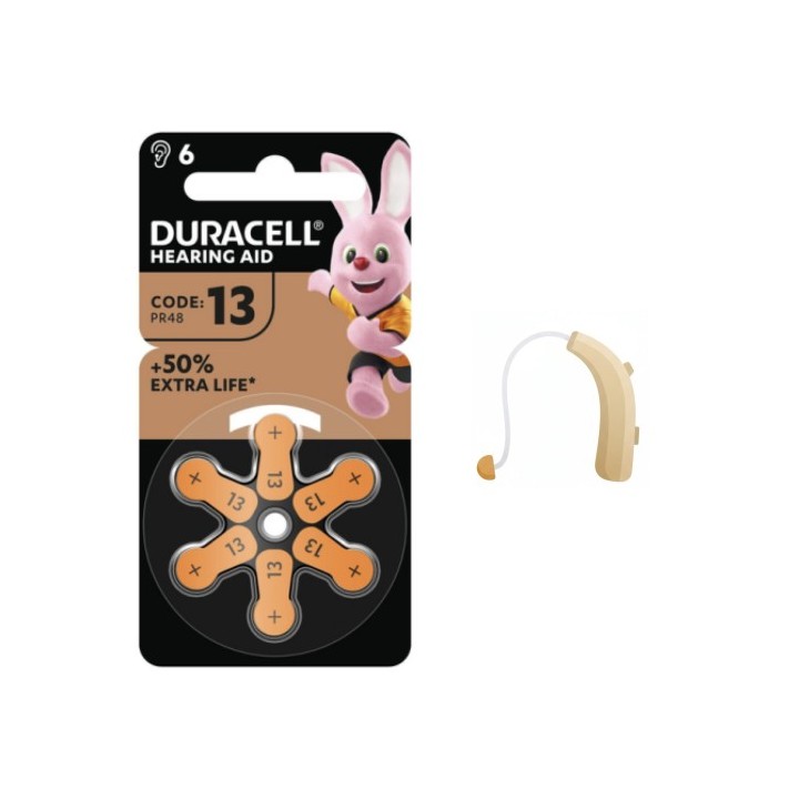 Duracell DA-13 Pila Audífono PR48 6 PCS