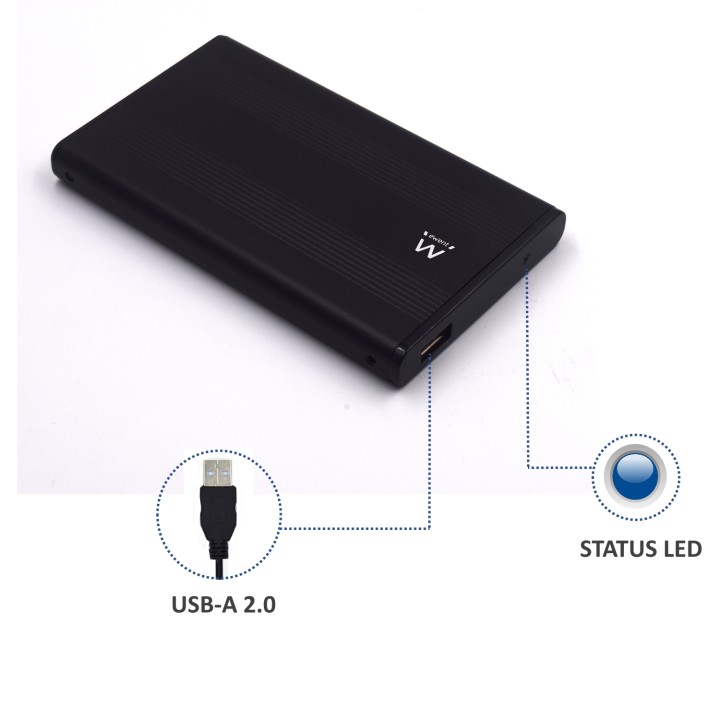 CAJA 2.5 EWENT SATA USB 2.0 ALUMINIO EW7041