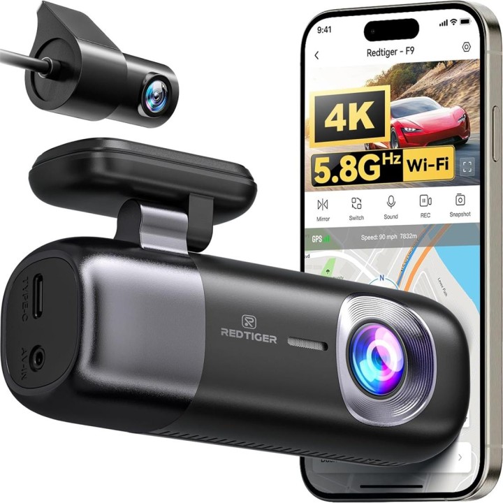 Redtiger F9 Cámara Dual para Auto 4K Wifi y GPS