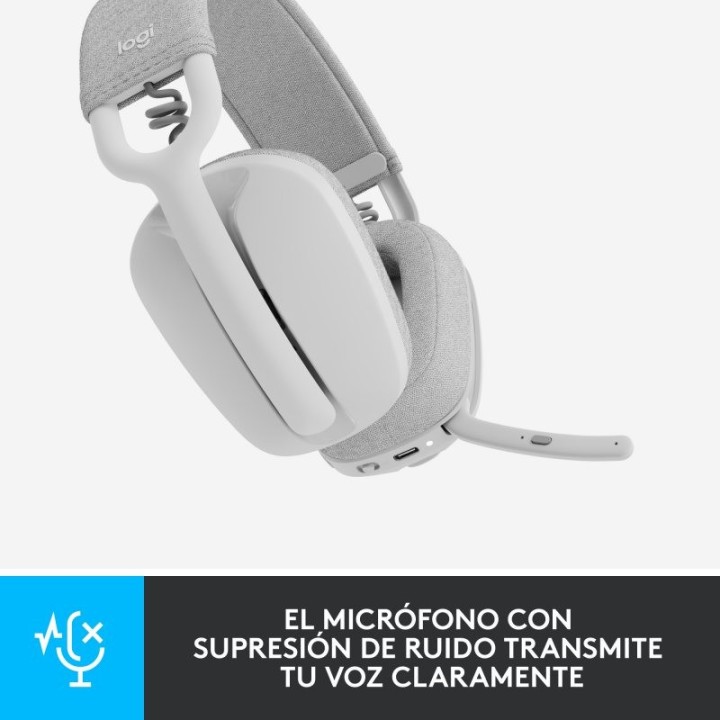 AURICULARES + MICROFONO LOGITECH ZONE VIBE 100 BLUETOOTH 5.2 WHITE