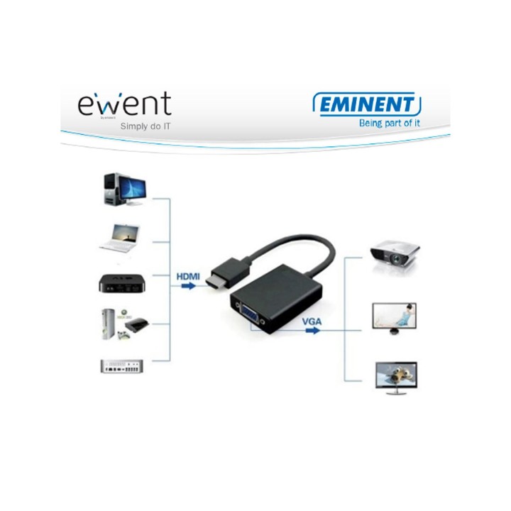 HDMI MACHO A VGA HEMBRA EWENT EW9864