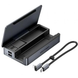 DOCKING USB-C PARA STEAM DECK/SWITCH VENTION 2X HDMI 4K/3X USB-A/1X USB-C/1X USB-C PD/1X RJ45/1X MICROSD