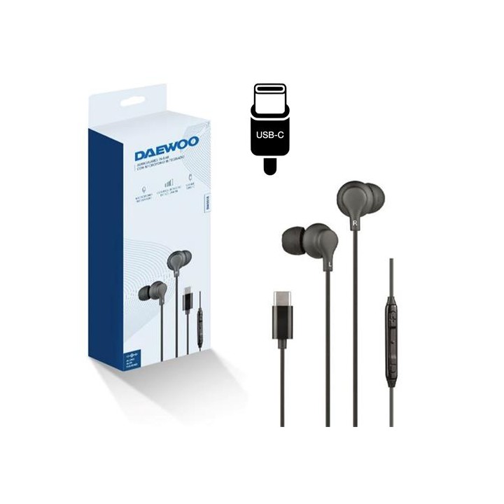 Daewoo DW2015 Auricular USB-C con Micrófono Negro