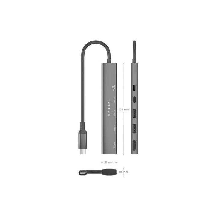 DOCKING USB-C AISENS HDMI 4K/2XUSB/USB-C/R/USB-C PD