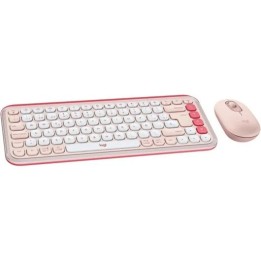 TECLADO + RATON LOGITECH POP ICON WIRELESS ROSE/WHITE