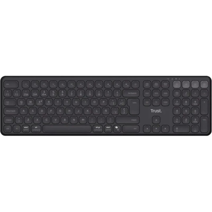 TECLADO TRUST VAIYA RECARGABLE WIRELESS BLUETOOTH BLACK