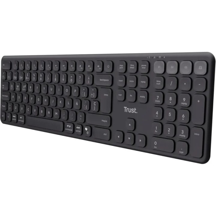 TECLADO TRUST VAIYA RECARGABLE WIRELESS BLUETOOTH BLACK