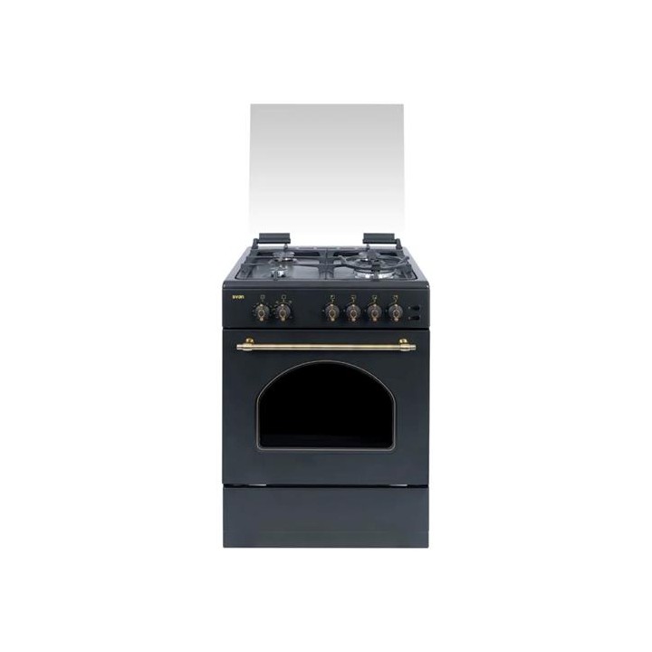Svan SKGW4600RN Cocina Gas 60cm Rustico Negro