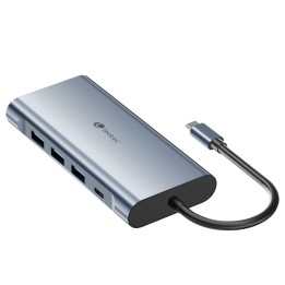 DOCK HUB LEOTEC USB-C 11 EN 1 HDMI/VGA/RJ45/USB 3.0/USB-C PD/MICROSD SILVER