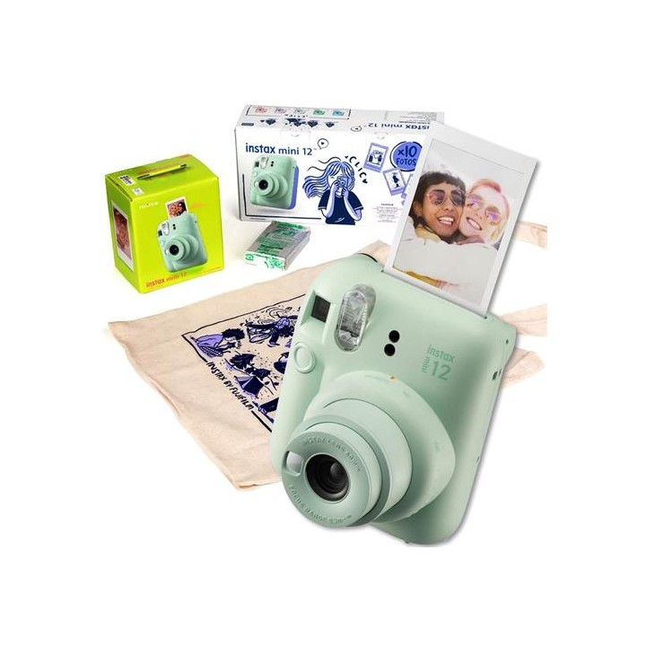 Fujifilm Instax Mini 12 Cámara Instantánea Kit Regalo Mint Green