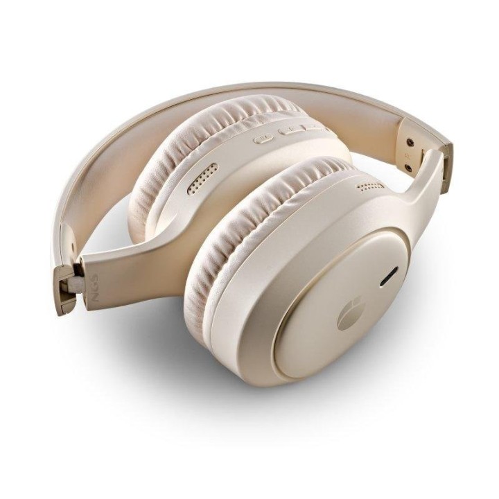 AURICULARES NGS ARTICA TEMPEST WIRELESS BLUETOOTH/MICROFONO/JACK BEIGE
