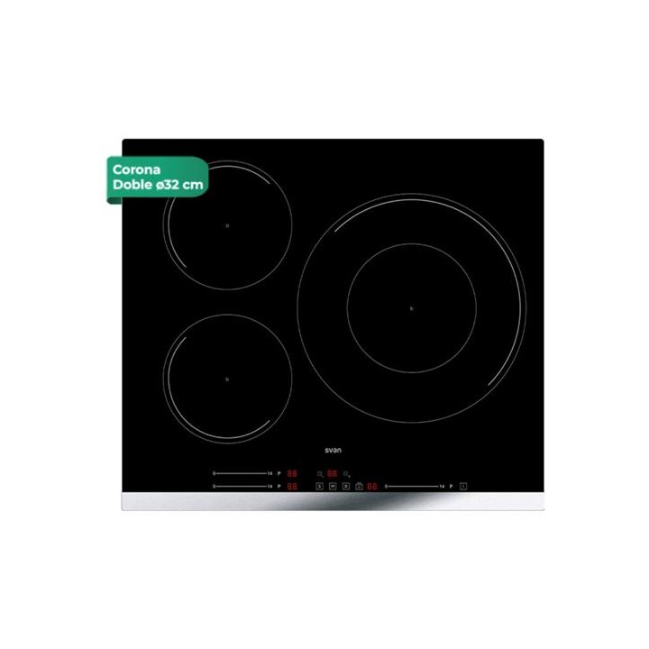 Svan SI3601SB32 Placa Inducción 60cm 3 Zonas Cristal Negro