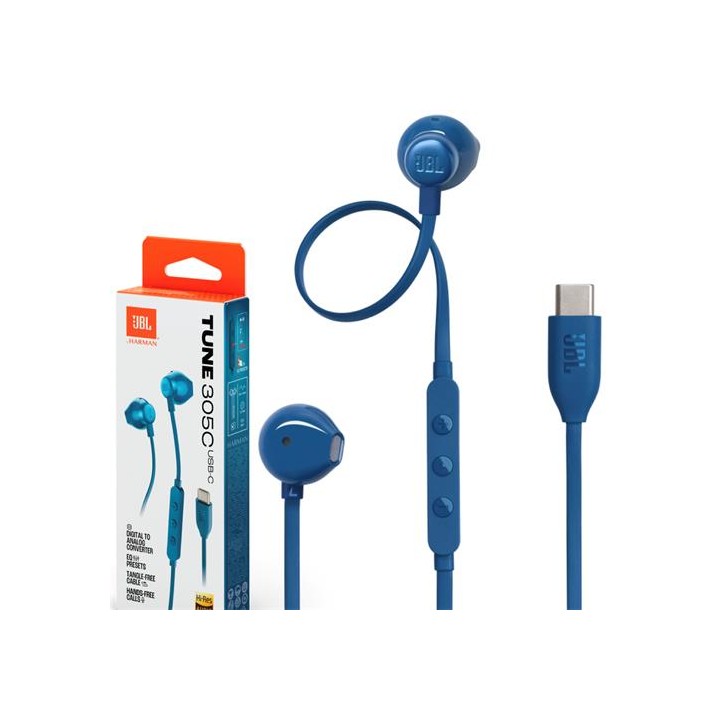 JBL Tune 305C Auricular USB-C con micrófono Azul