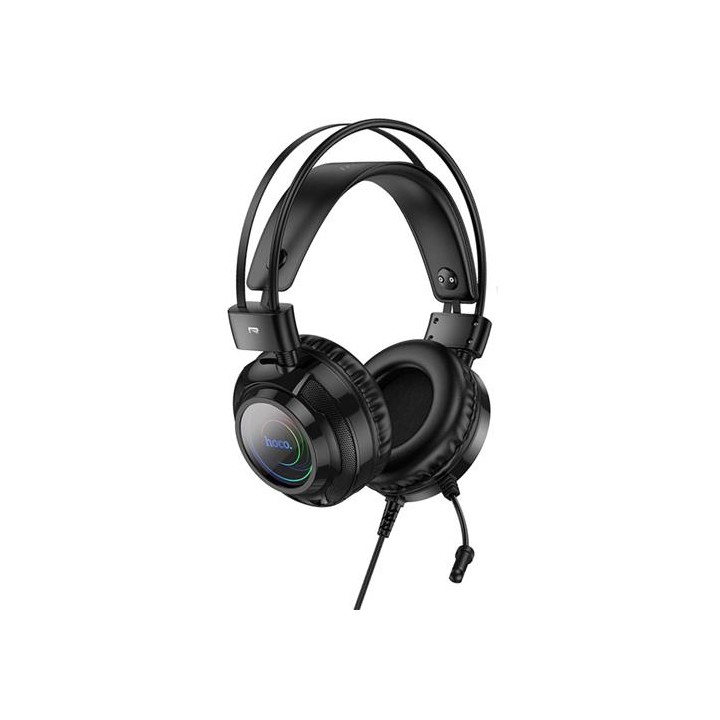 Hoco W110 Auricular Gaming con Luces RGB y Conexión 3.5mm y USB Negro