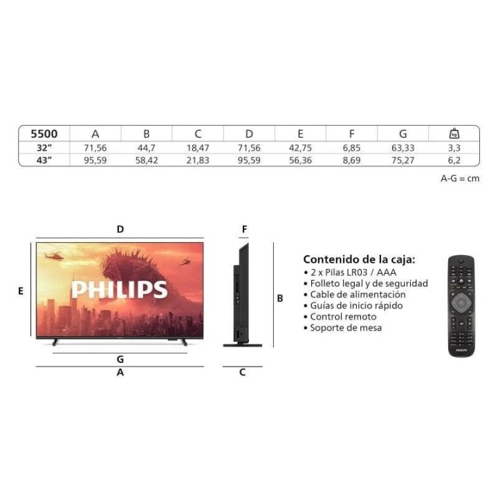 TELEVISOR PHILIPS 32 LED HD USB HDMI