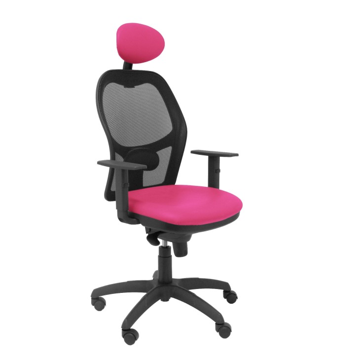 SILLA JORQUERA MALLA NEGRO CABECERO FIJO ASIENTO SIMILPIEL ROSA 15SNSPRSC