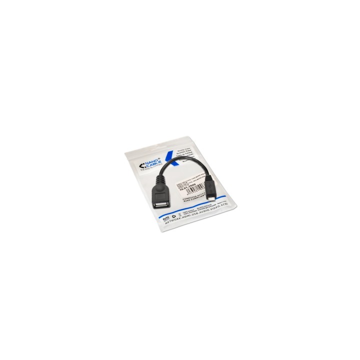 CABLE MICRO USB B M A USB A H 0.15 MT NANOCABLE OTG 10.01.3500