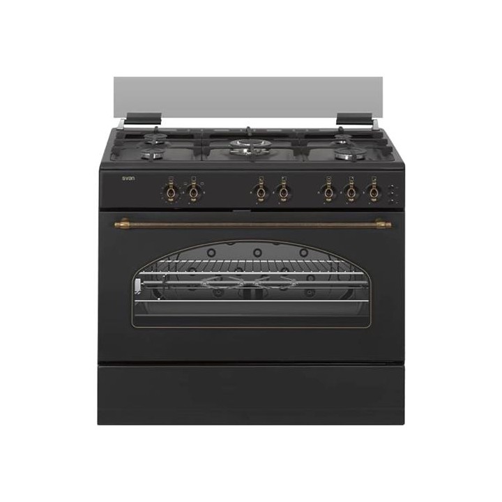 Svan SKGW5900RN Cocina Gas ancho 90 cm Rústico Negro