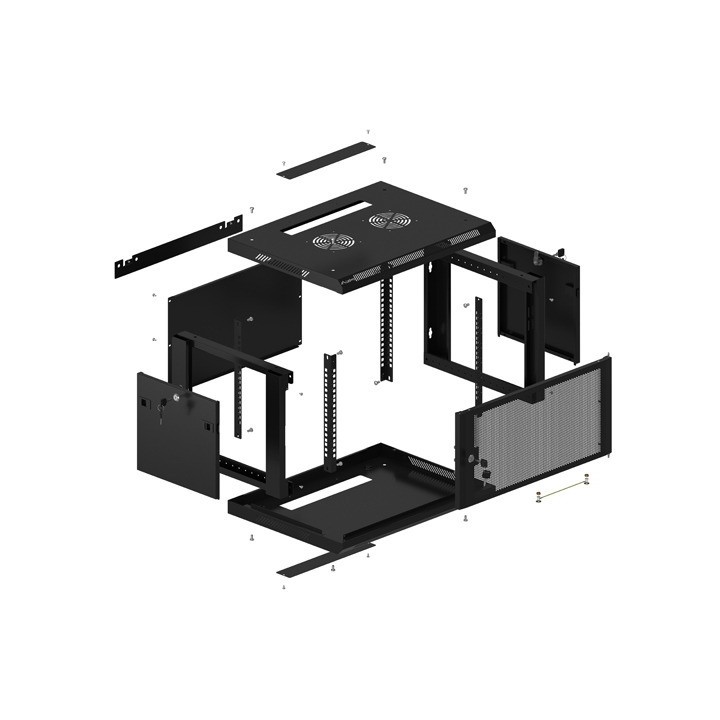 ARMARIO RACK LANBERG MURAL 19 6U 600X450 BLACK