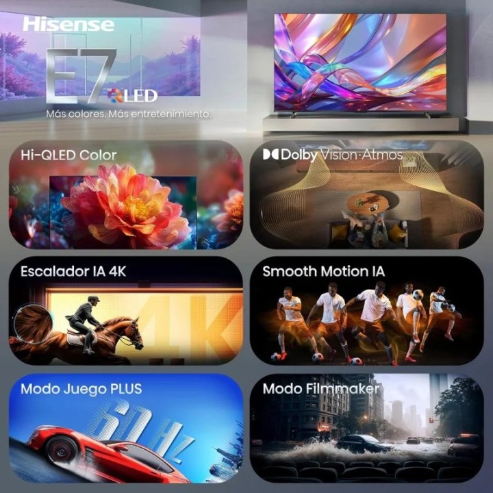 TELEVISOR HISENSE 65 QLED UHD 4K USB SMART TV VIDAA WIFI BLUETOOTH DOLBY ATMOS